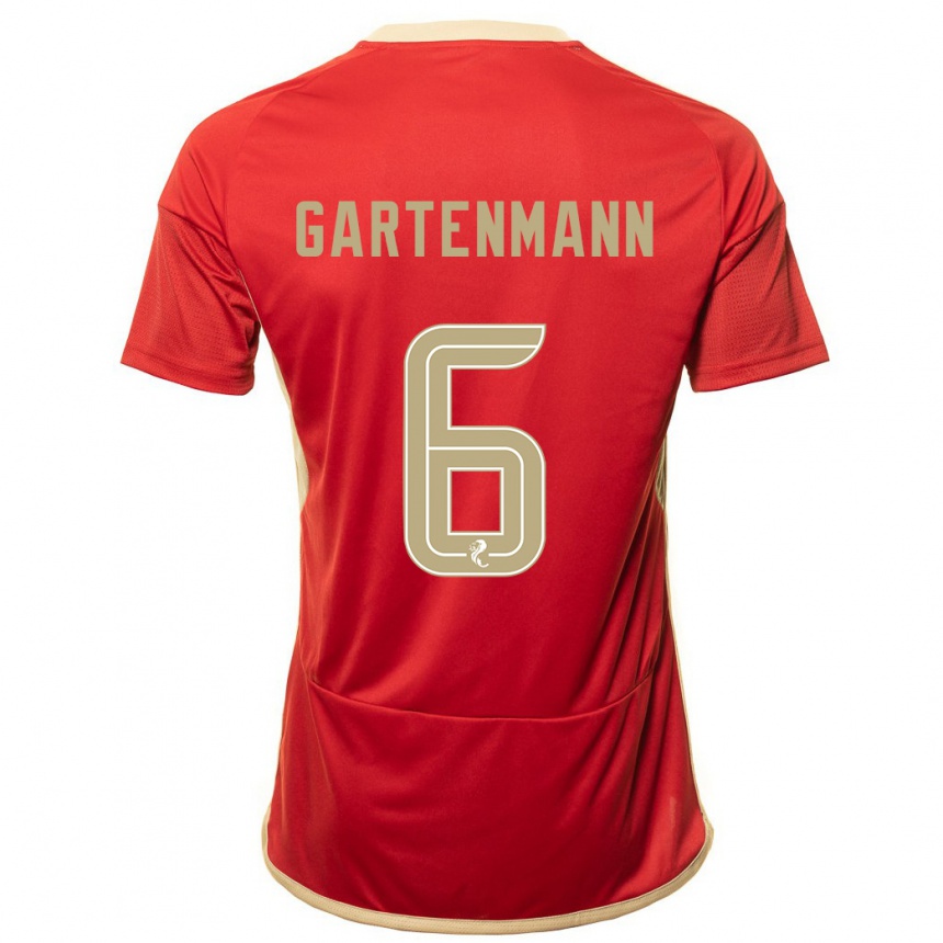 キッズフットボールステファン・ガーテンマン#6赤ホームシャツ2023/24ジャージーユニフォーム