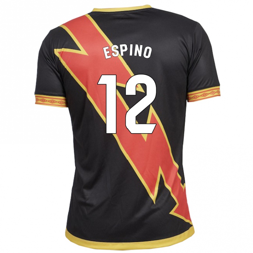 キッズフットボールアルフォンソ・エスピーノ#12黒アウェイシャツ2023/24ジャージーユニフォーム