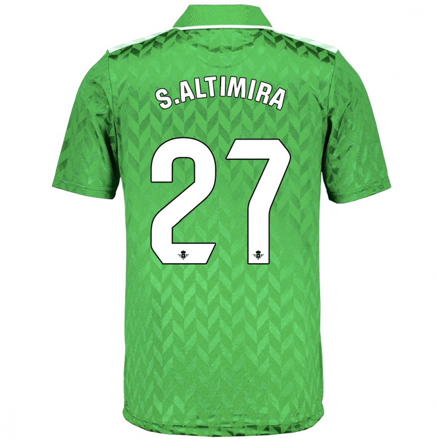 キッズフットボールセルジ・アルティミラ#27緑アウェイシャツ2023/24ジャージーユニフォーム