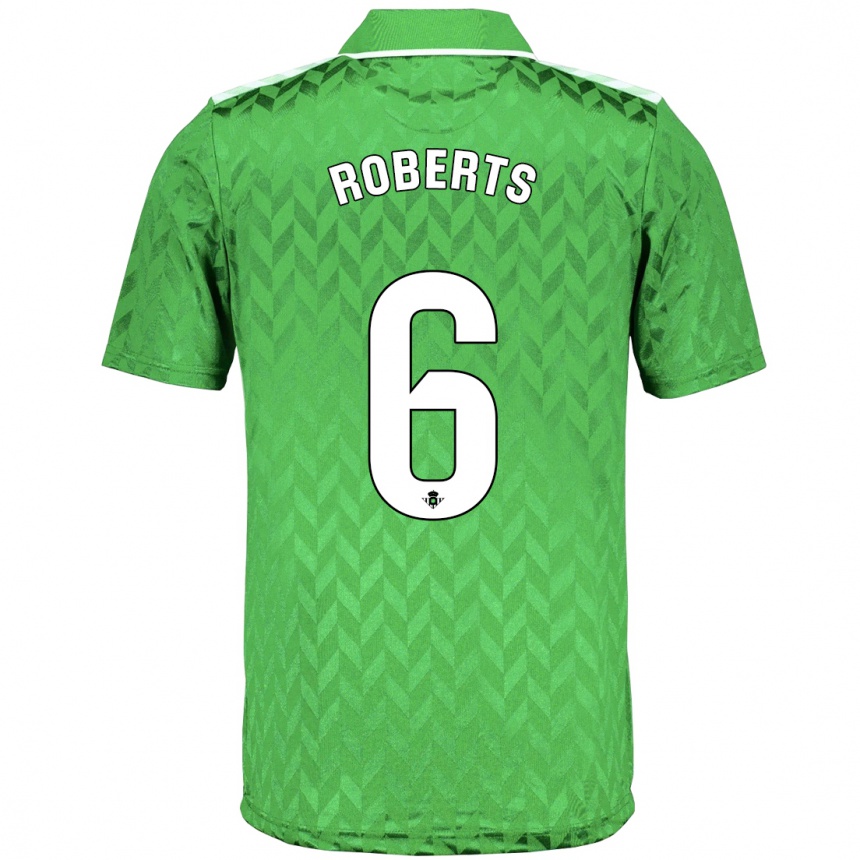 キッズフットボールリアノン・ロバーツ#6緑アウェイシャツ2023/24ジャージーユニフォーム
