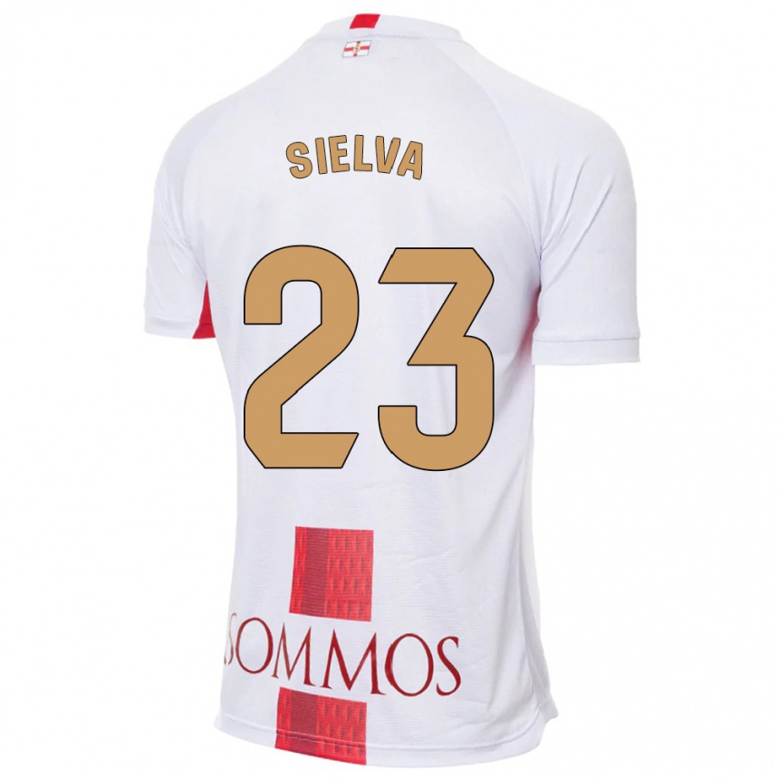 キッズフットボールオスカル・シエルバ・モレノ#23白アウェイシャツ2023/24ジャージーユニフォーム