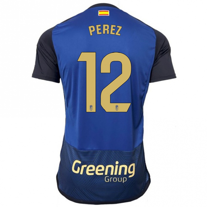 キッズフットボールアルバ・ペレス#12ネイビーアウェイシャツ2023/24ジャージーユニフォーム