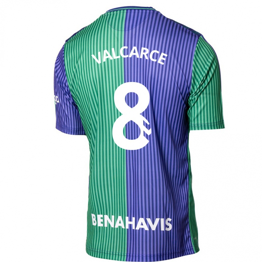 キッズフットボールアレハンドロ・バルカルセ#8緑青アウェイシャツ2023/24ジャージーユニフォーム