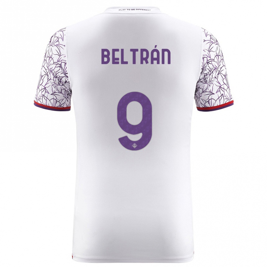 キッズフットボールルーカス・ベルトラン#9白アウェイシャツ2023/24ジャージーユニフォーム