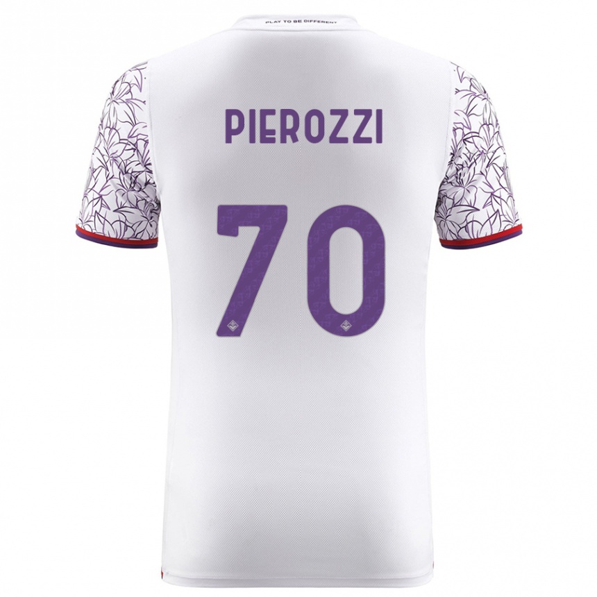 キッズフットボールニッコロ・ピロッツィ#70白アウェイシャツ2023/24ジャージーユニフォーム