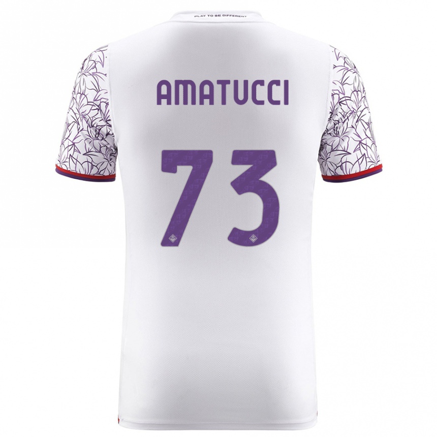 キッズフットボールロレンツォ・アマトゥッチ#73白アウェイシャツ2023/24ジャージーユニフォーム