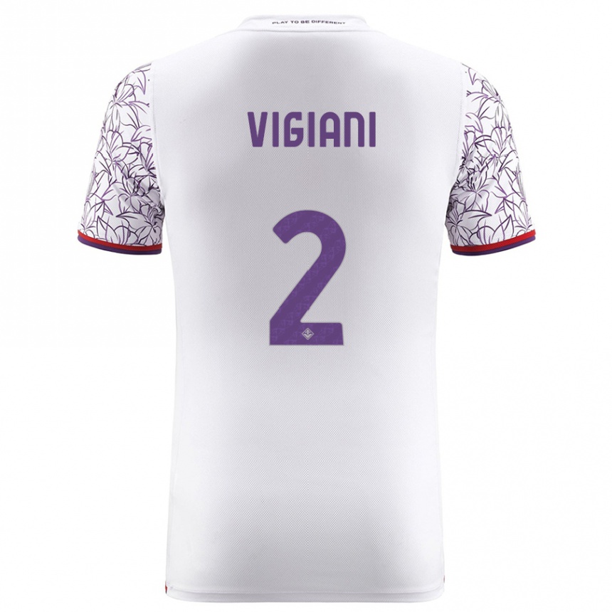 キッズフットボールロレンゾ・ヴィジャーニ#2白アウェイシャツ2023/24ジャージーユニフォーム
