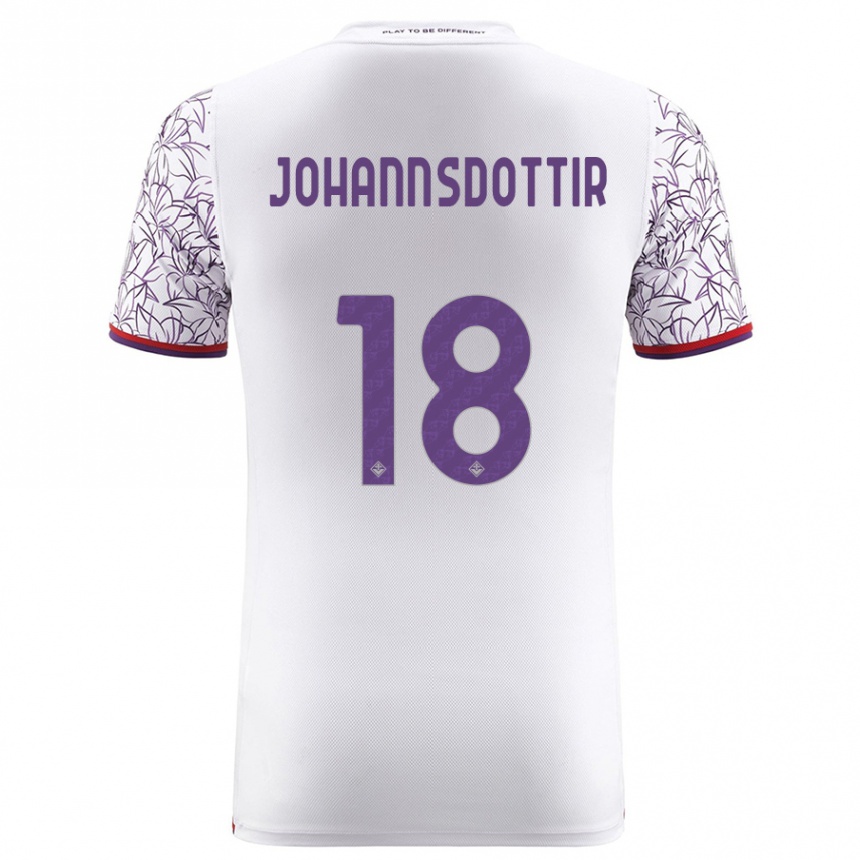 キッズフットボールアレクサンドラ・ヨハンスドッティル#18白アウェイシャツ2023/24ジャージーユニフォーム