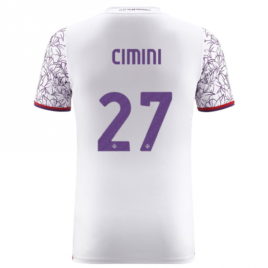 キッズフットボールリンダ・トゥチェリ・チミニ#27白アウェイシャツ2023/24ジャージーユニフォーム