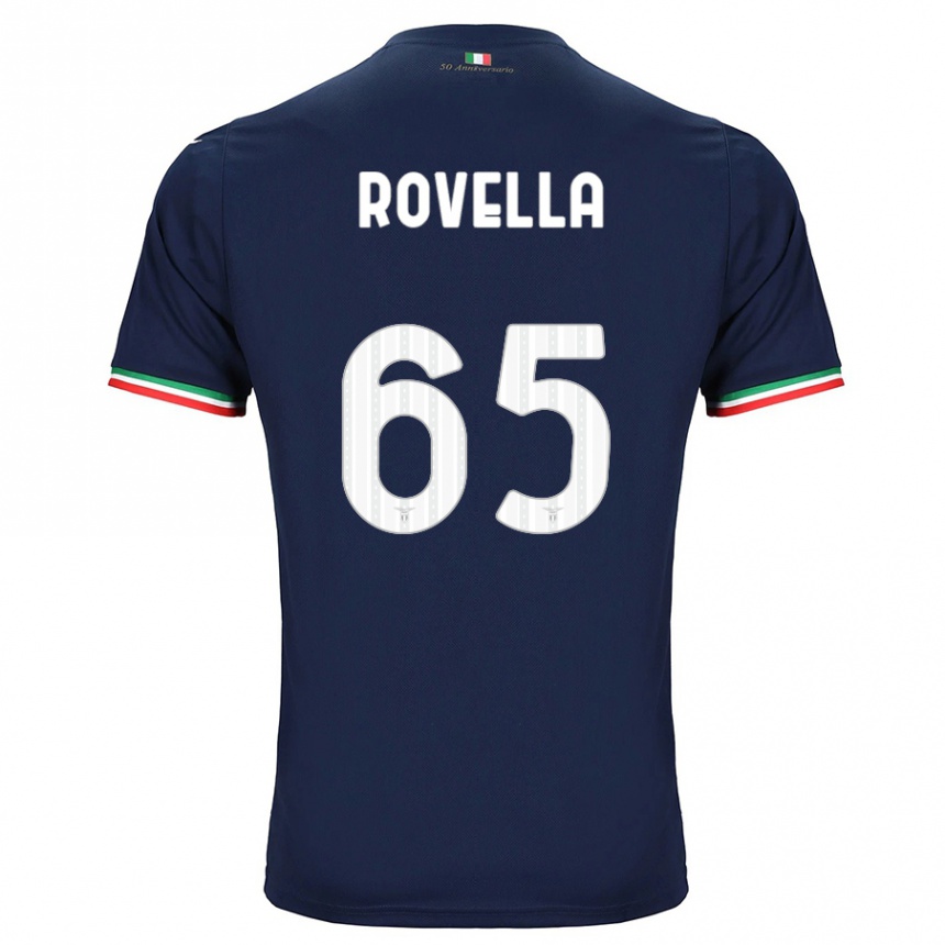 キッズフットボールニコロ・ロヴェッラ#65ネイビーアウェイシャツ2023/24ジャージーユニフォーム