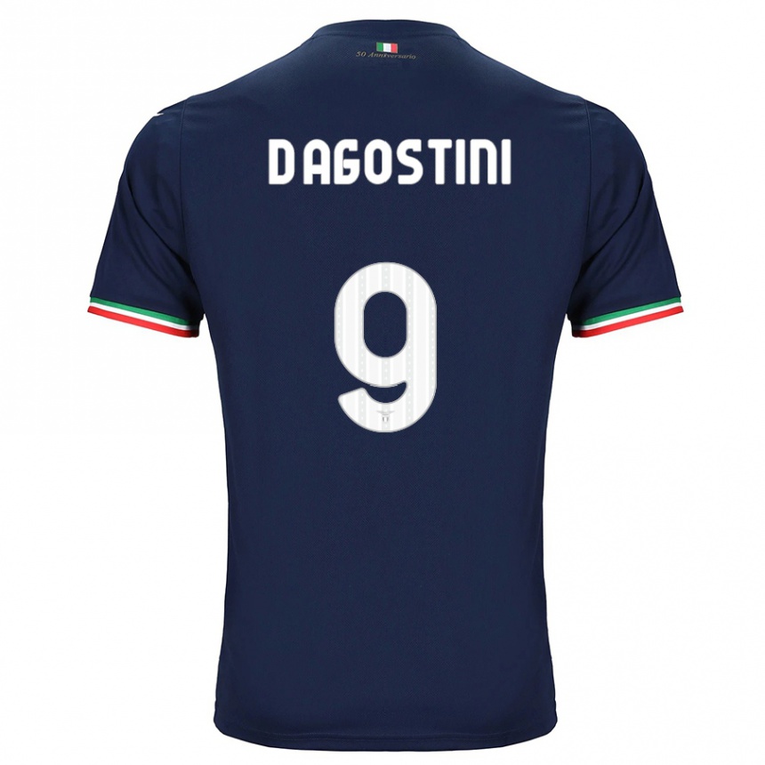 キッズフットボールロレンツォ・ダゴスティーニ#9ネイビーアウェイシャツ2023/24ジャージーユニフォーム