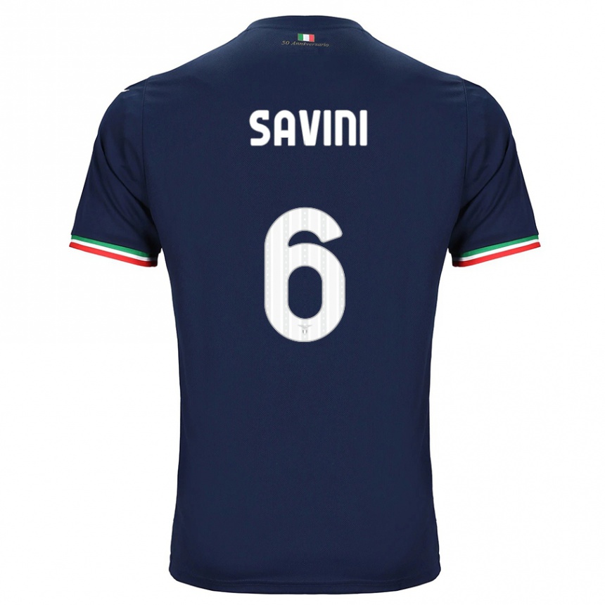 キッズフットボールフェデリカ・サヴィーニ#6ネイビーアウェイシャツ2023/24ジャージーユニフォーム