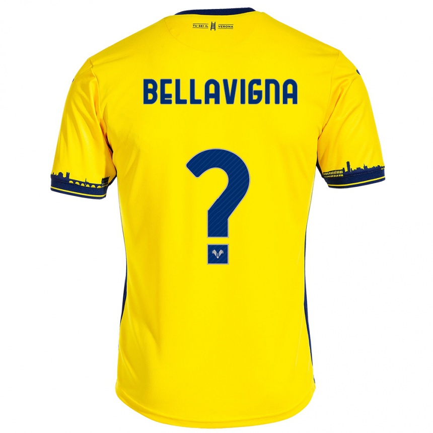 キッズフットボールマルコ・ベラヴィーニャ#0イエローアウェイシャツ2023/24ジャージーユニフォーム