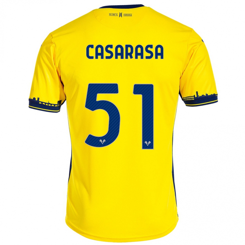 キッズフットボールアジア・カサラサ#51イエローアウェイシャツ2023/24ジャージーユニフォーム