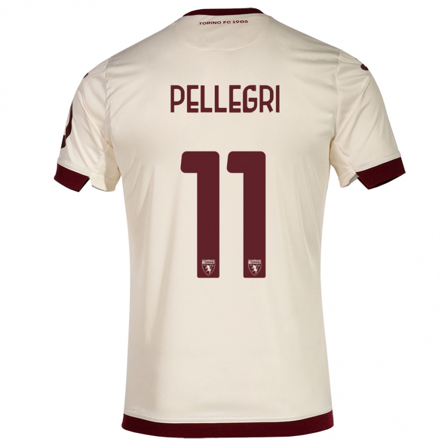 キッズフットボールピエトロ・ペッレグリ#11シャンパンアウェイシャツ2023/24ジャージーユニフォーム