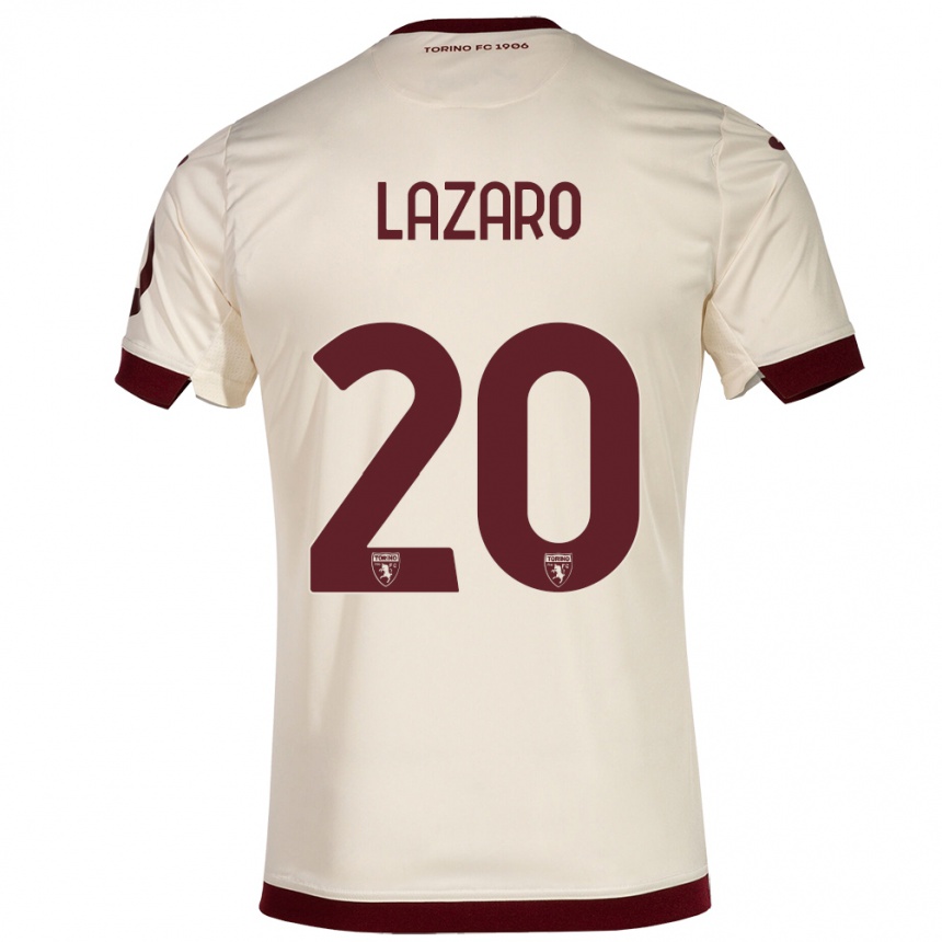 キッズフットボールヴァレンティーノ・ラザロ#20シャンパンアウェイシャツ2023/24ジャージーユニフォーム