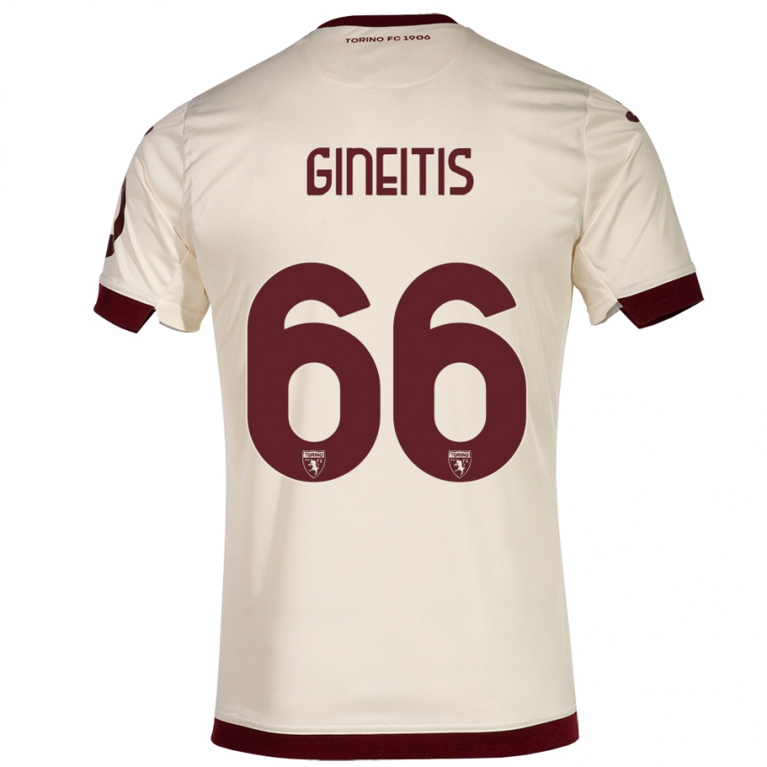 キッズフットボールグヴィダス・ギネイティス#66シャンパンアウェイシャツ2023/24ジャージーユニフォーム