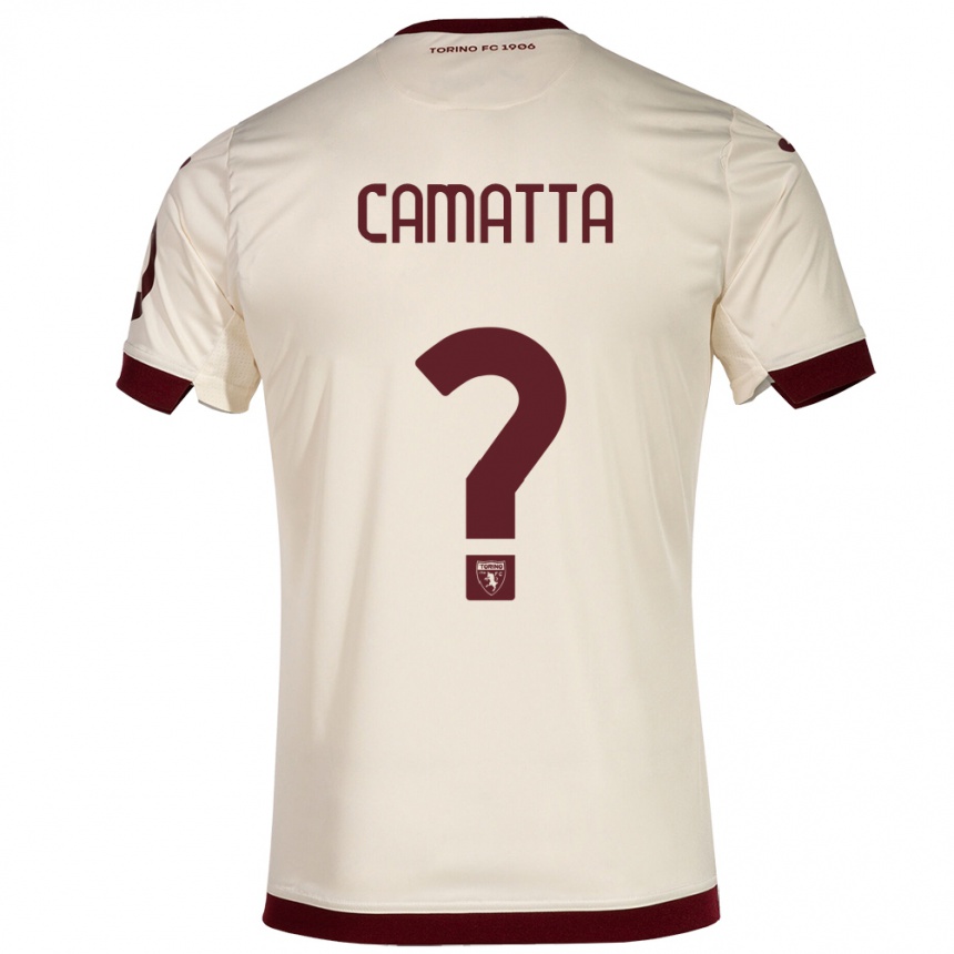 キッズフットボールアレッサンドロ・カマッタ#0シャンパンアウェイシャツ2023/24ジャージーユニフォーム