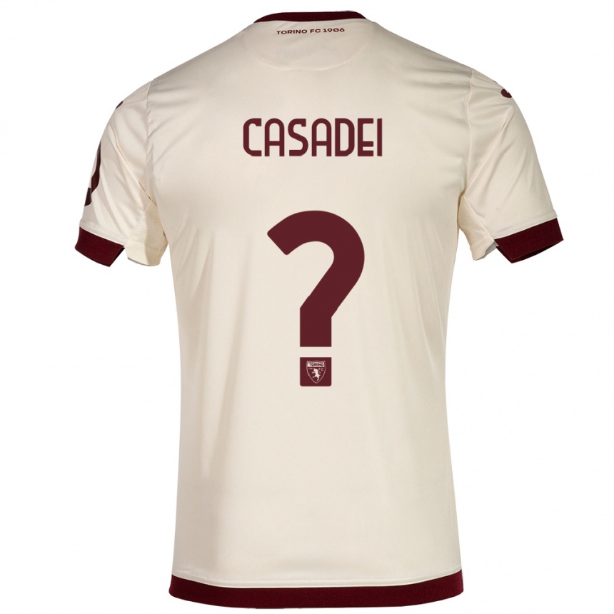 キッズフットボールエドアルド・カサディ#0シャンパンアウェイシャツ2023/24ジャージーユニフォーム