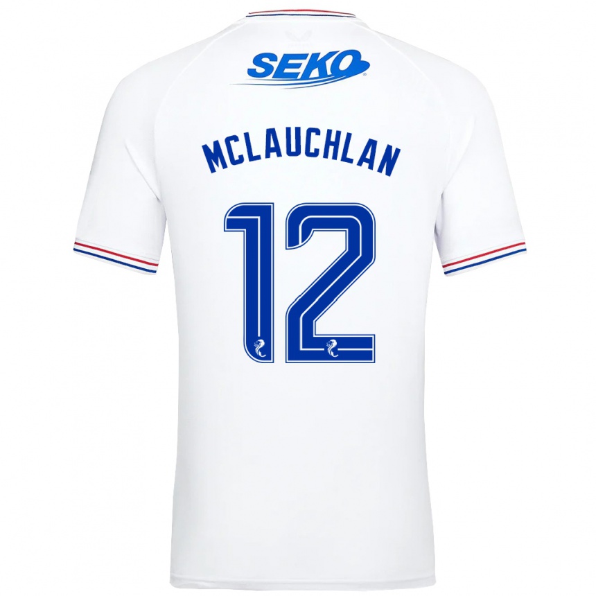 キッズフットボールレイチェル・マクロークラン#12白アウェイシャツ2023/24ジャージーユニフォーム