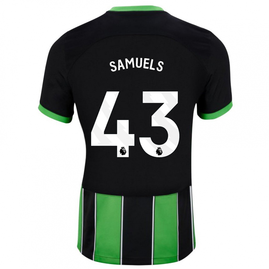 キッズフットボールイマリ・サミュエルズ#43ブラックグリーンアウェイシャツ2023/24ジャージーユニフォーム