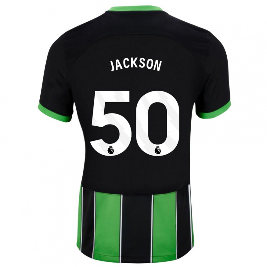 キッズフットボールベン・ジャクソン#50ブラックグリーンアウェイシャツ2023/24ジャージーユニフォーム