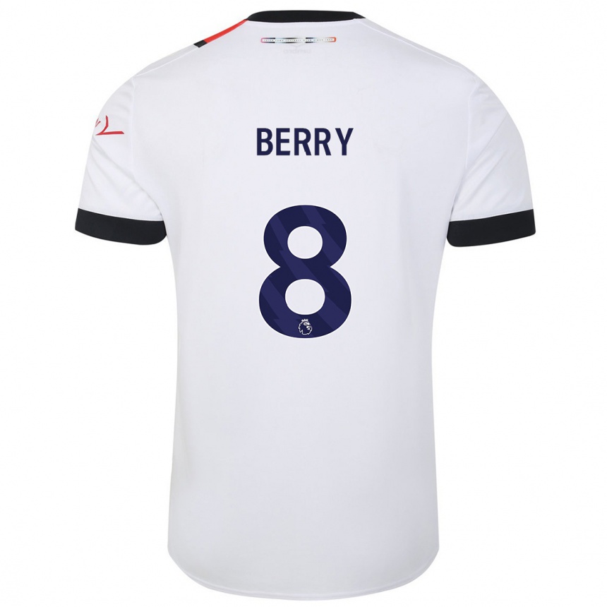 キッズフットボールルーク・ベリー#8白アウェイシャツ2023/24ジャージーユニフォーム