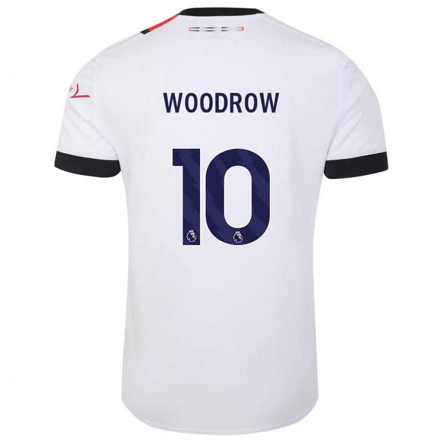 キッズフットボールコーリー・ウッドロー#10白アウェイシャツ2023/24ジャージーユニフォーム