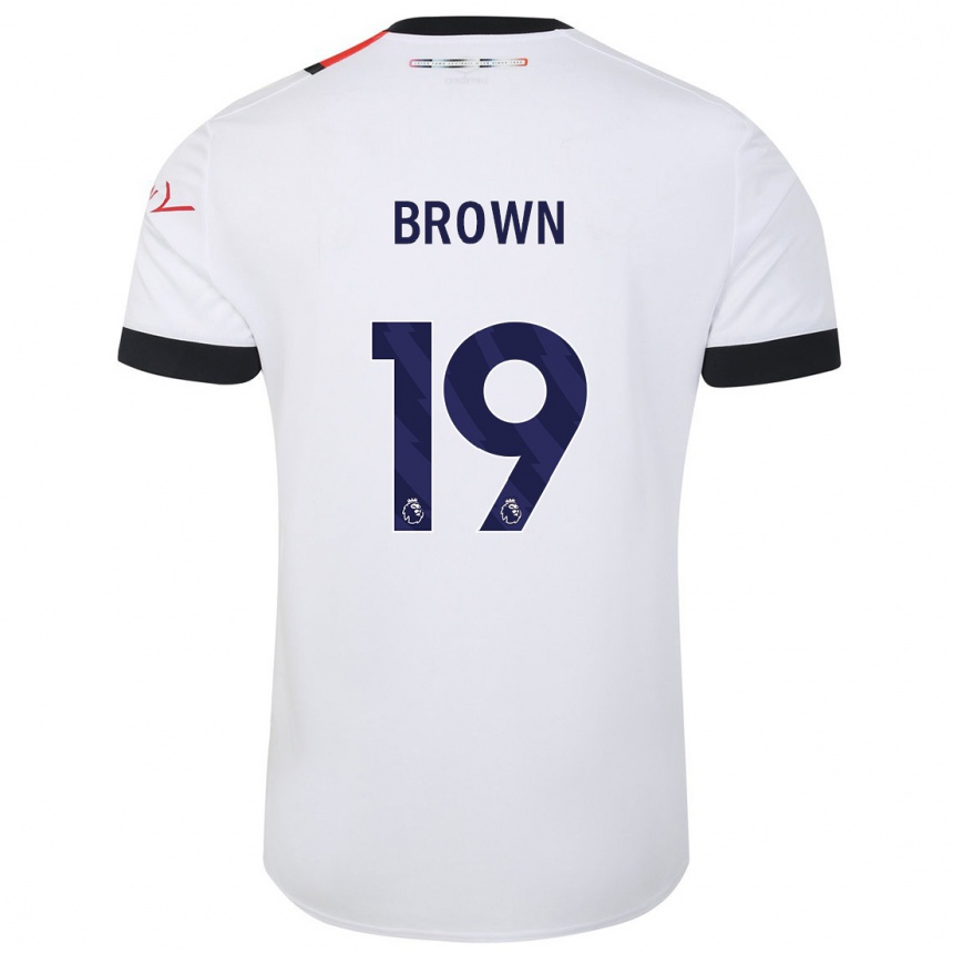 キッズフットボールジェイコブ・ブラウン#19白アウェイシャツ2023/24ジャージーユニフォーム