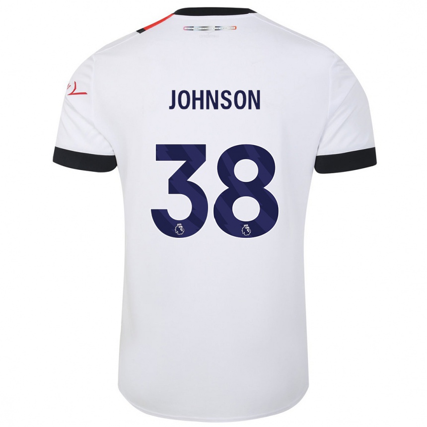 キッズフットボールジョー・ジョンソン#38白アウェイシャツ2023/24ジャージーユニフォーム