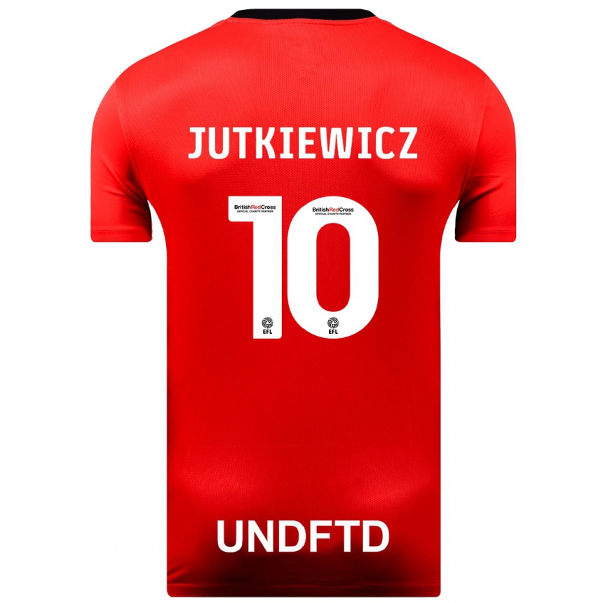 キッズフットボールルーカス・ユトキエヴィッツ#10赤アウェイシャツ2023/24ジャージーユニフォーム