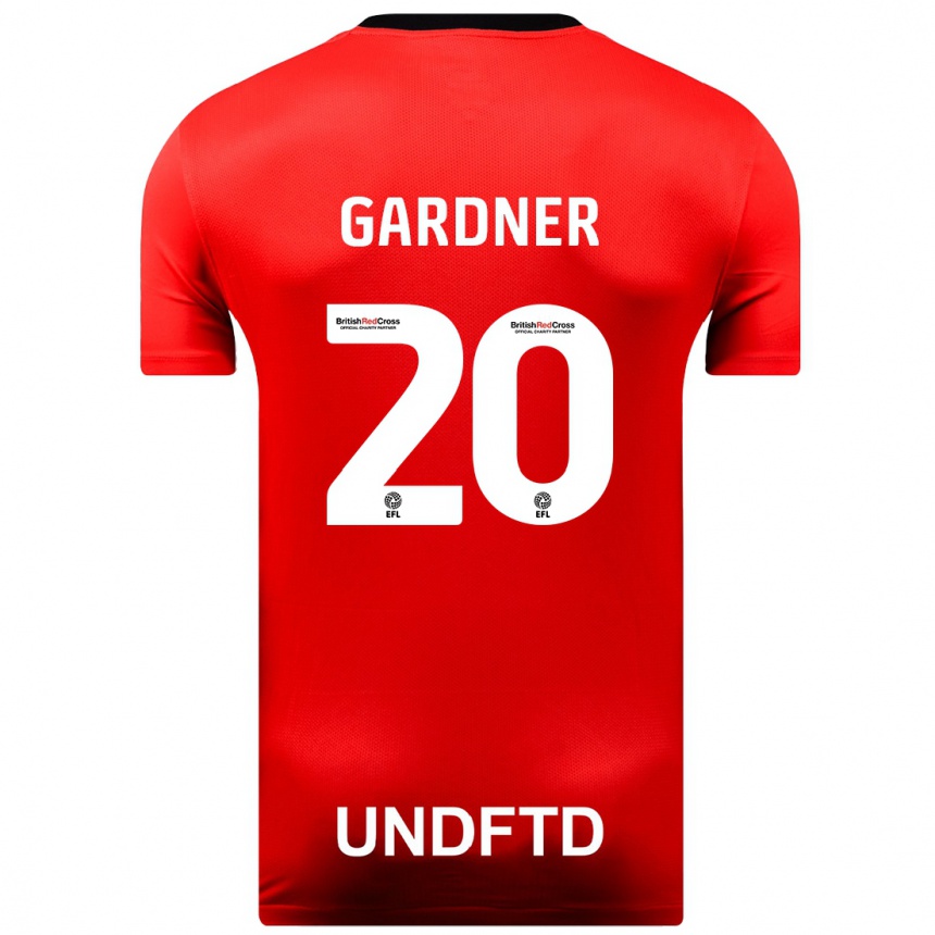 キッズフットボールゲイリー・ガードナー#20赤アウェイシャツ2023/24ジャージーユニフォーム