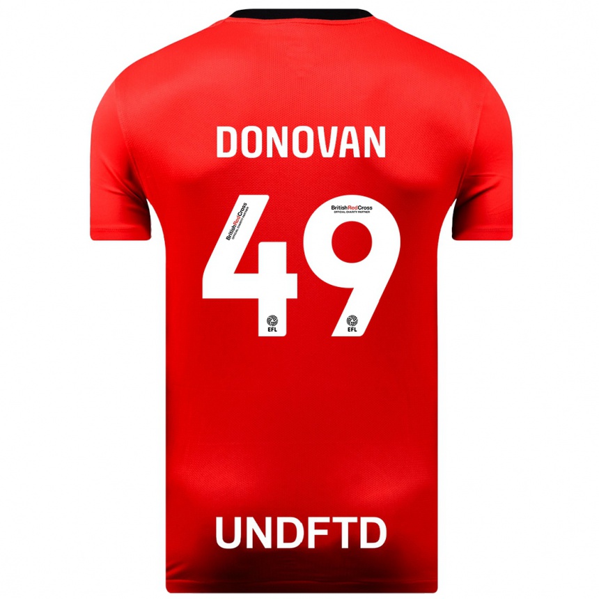 キッズフットボールロメル・ドナヴァン #49赤アウェイシャツ2023/24ジャージーユニフォーム