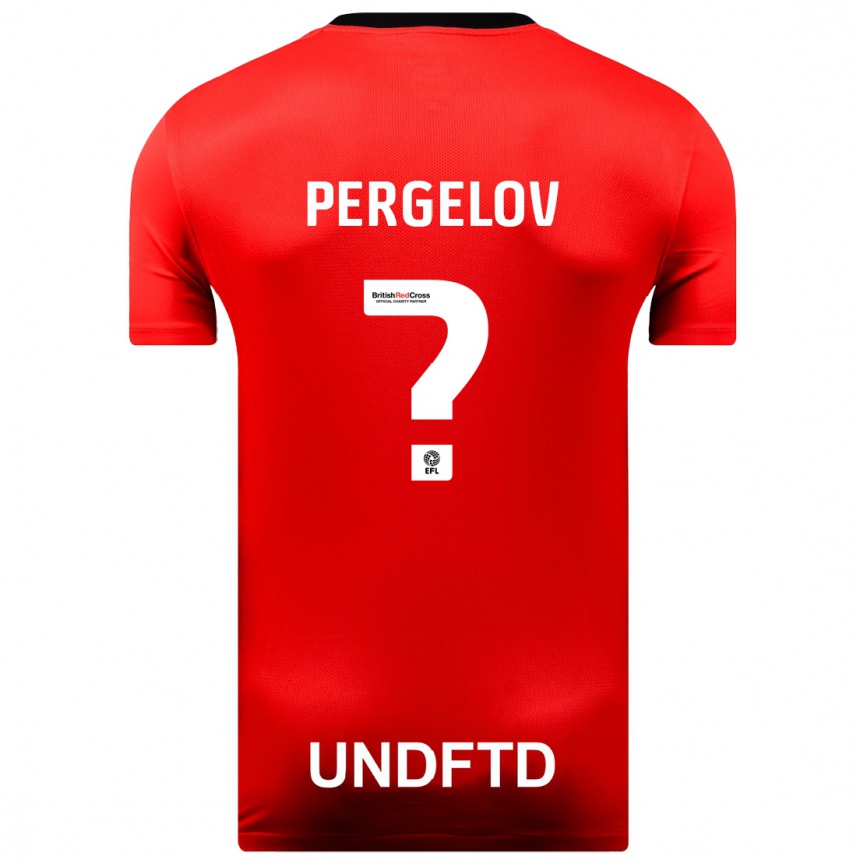 キッズフットボールストヤン・ペルゲロフ#0赤アウェイシャツ2023/24ジャージーユニフォーム