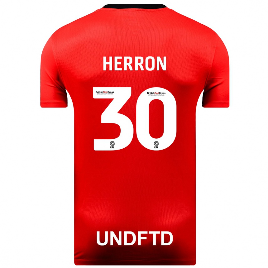 キッズフットボールネーヴェ・グレース・ヘロン#30赤アウェイシャツ2023/24ジャージーユニフォーム