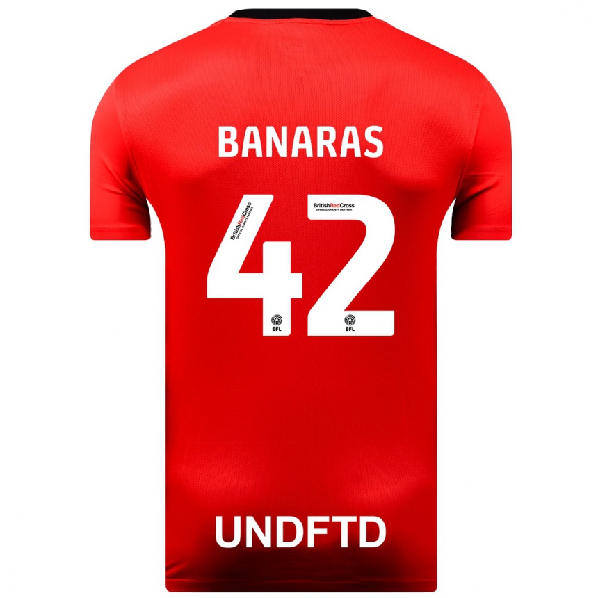 キッズフットボールレイラ・バナーラス#42赤アウェイシャツ2023/24ジャージーユニフォーム
