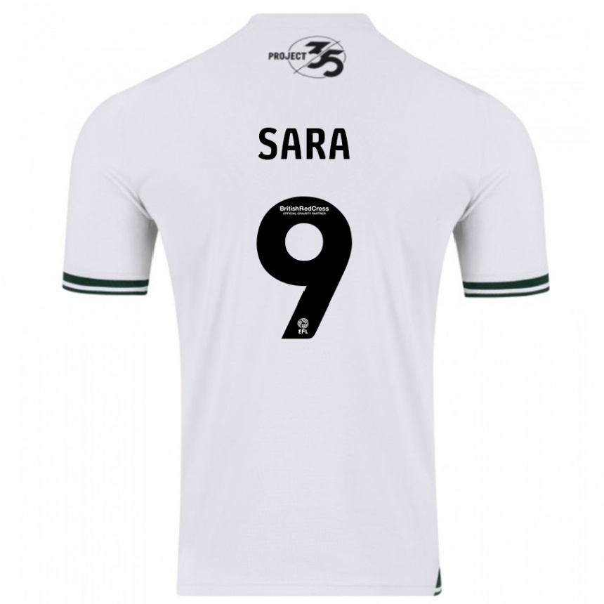 キッズフットボールエリー・サラ#9白アウェイシャツ2023/24ジャージーユニフォーム