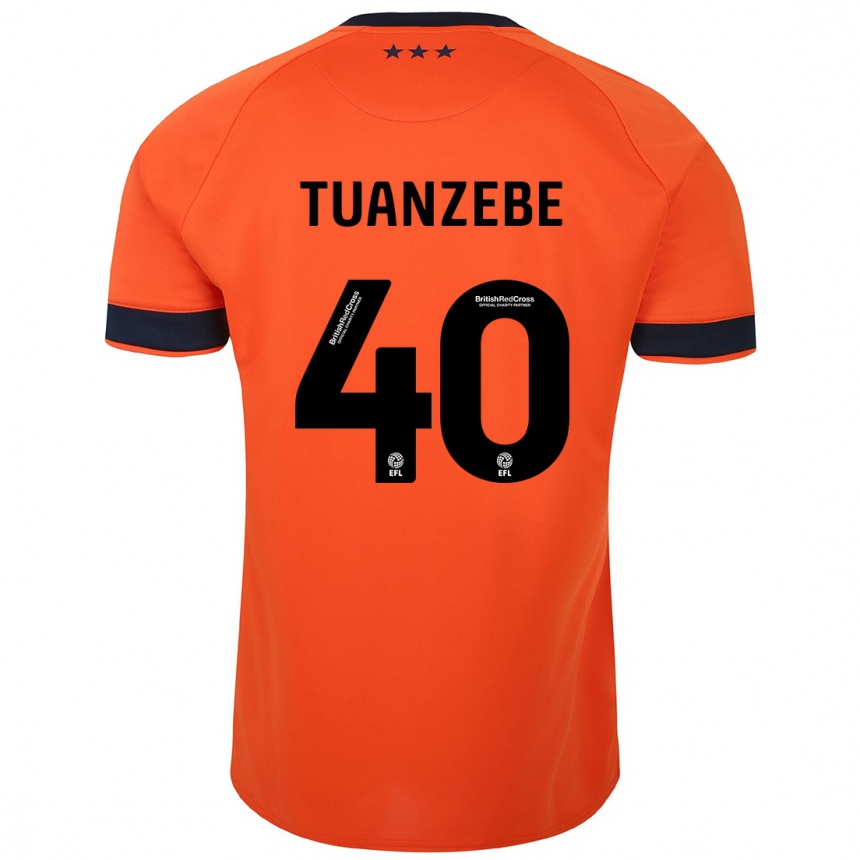 キッズフットボールアクセル・トゥアンゼベ#40オレンジアウェイシャツ2023/24ジャージーユニフォーム