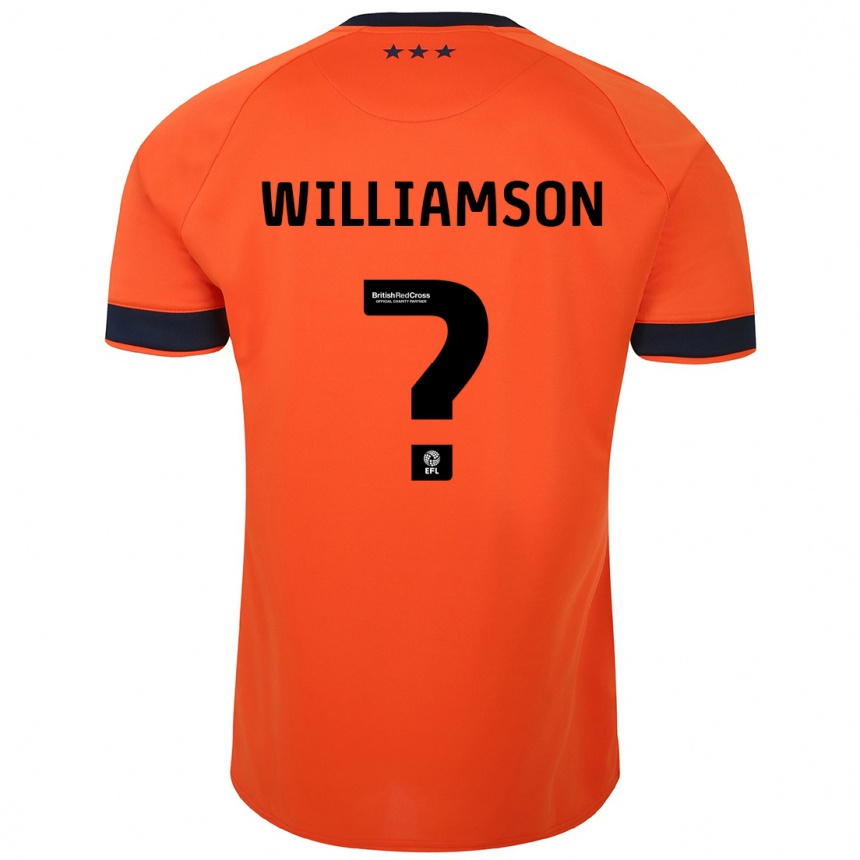 キッズフットボールウッディー・ウィリアムソン#0オレンジアウェイシャツ2023/24ジャージーユニフォーム