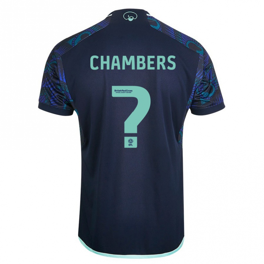 キッズフットボールサム・チェンバース#0青アウェイシャツ2023/24ジャージーユニフォーム