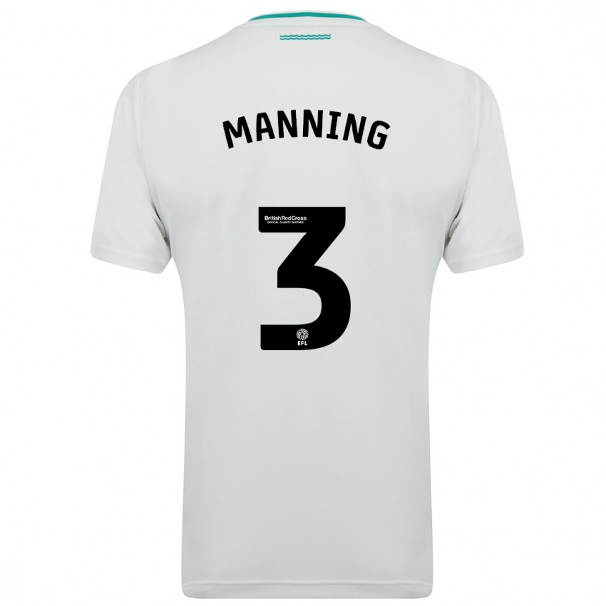キッズフットボールライアン・マニング #3白アウェイシャツ2023/24ジャージーユニフォーム