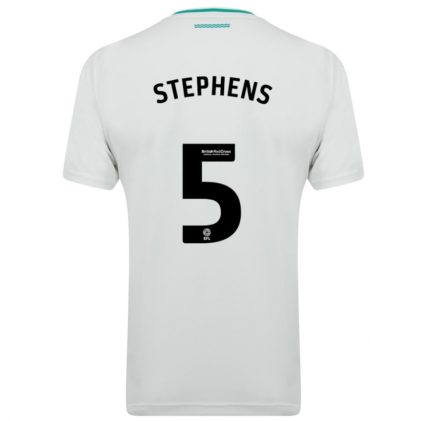 キッズフットボールジャック・スティーヴンス#5白アウェイシャツ2023/24ジャージーユニフォーム
