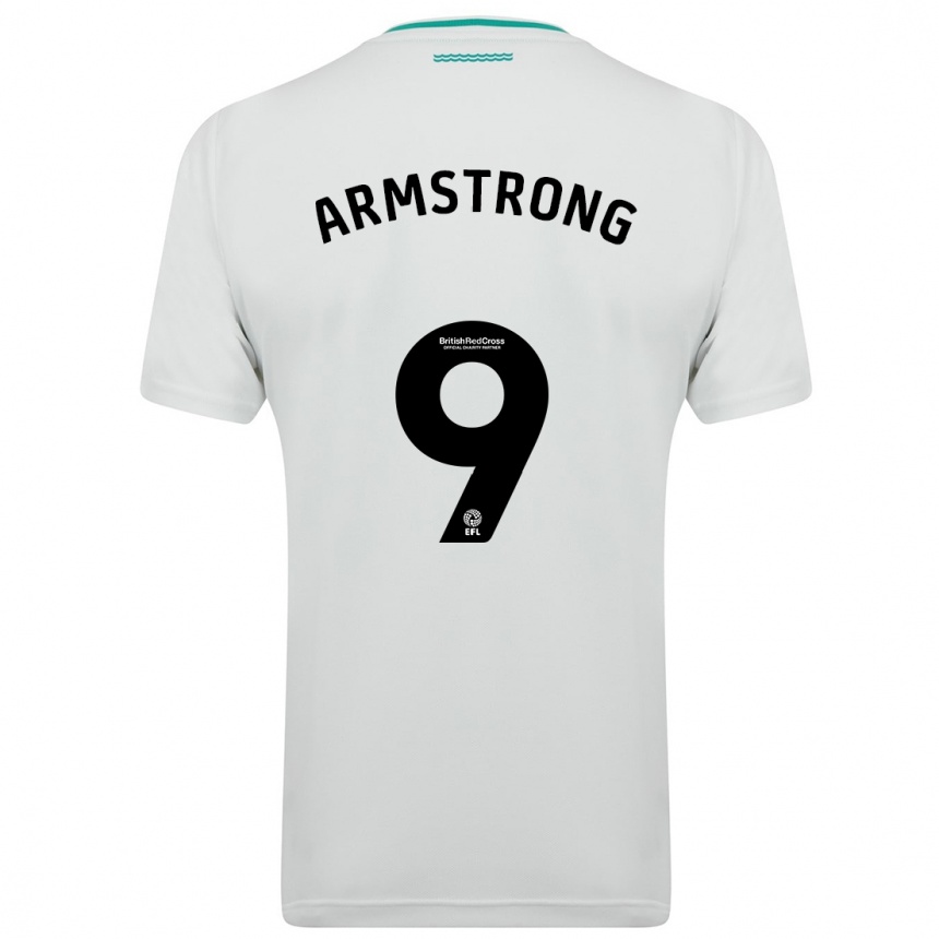 キッズフットボールアダム・アームストロング#9白アウェイシャツ2023/24ジャージーユニフォーム