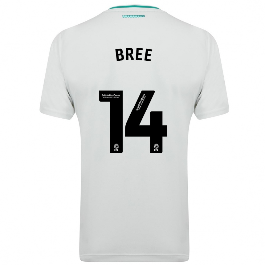 キッズフットボールジェームズ・ブリー#14白アウェイシャツ2023/24ジャージーユニフォーム