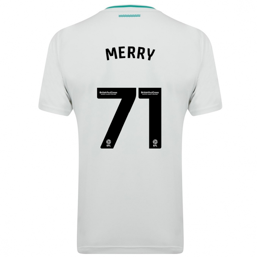 キッズフットボールウィル・メリー#71白アウェイシャツ2023/24ジャージーユニフォーム