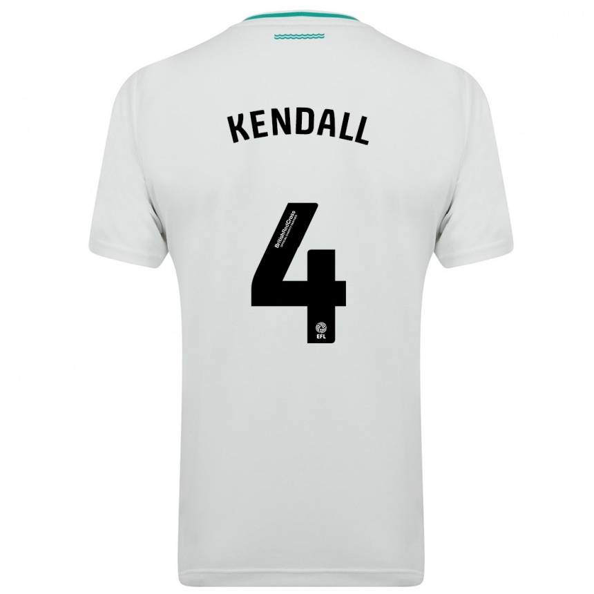 キッズフットボールルチア・シャーロット・ケンドール#4白アウェイシャツ2023/24ジャージーユニフォーム