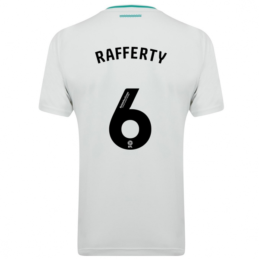 キッズフットボールローラ・ラファティ#6白アウェイシャツ2023/24ジャージーユニフォーム