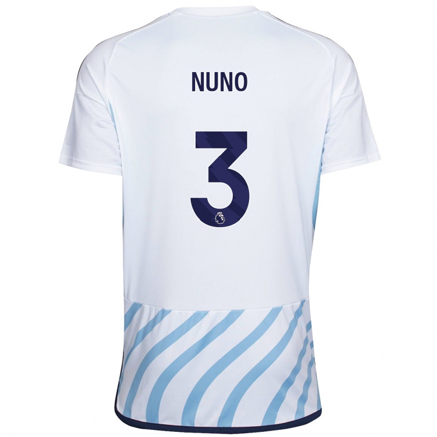 キッズフットボールヌノ・タヴァレス#3白青アウェイシャツ2023/24ジャージーユニフォーム