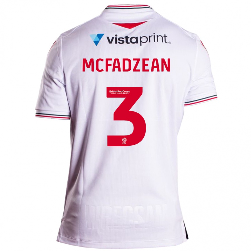 キッズフットボールカラム・マクファジーン#3白アウェイシャツ2023/24ジャージーユニフォーム
