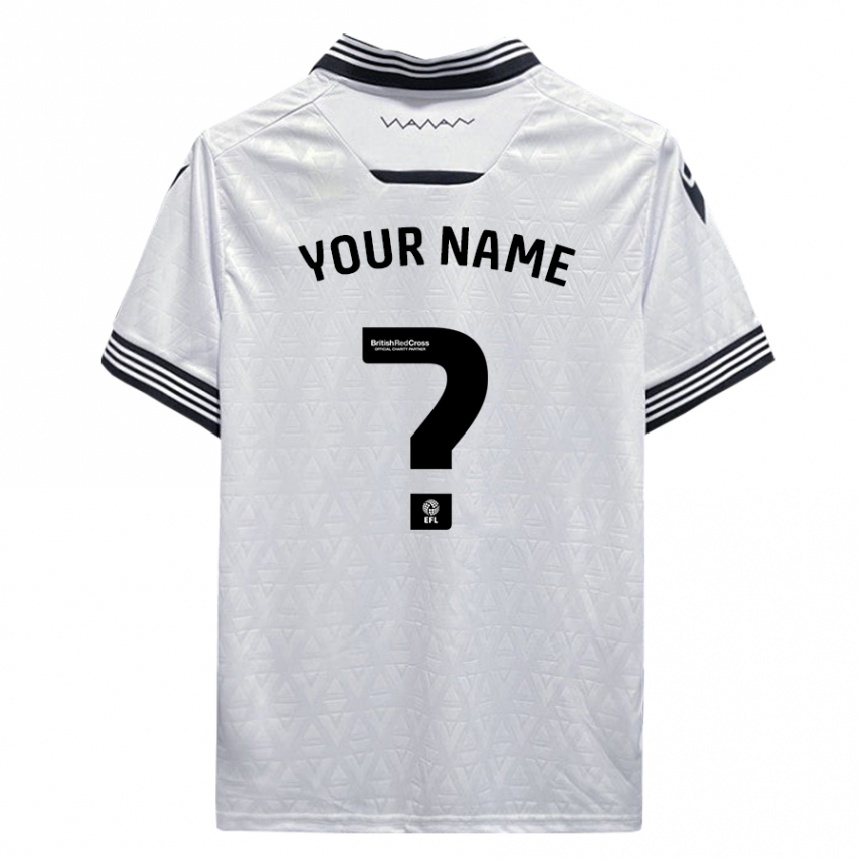 キッズフットボールあなたの名前#0白アウェイシャツ2023/24ジャージーユニフォーム